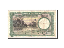 BRITISH WEST AFRICA, 10 Shillings, 1957, KM:9a, 1957-08-09, VF(20-25)