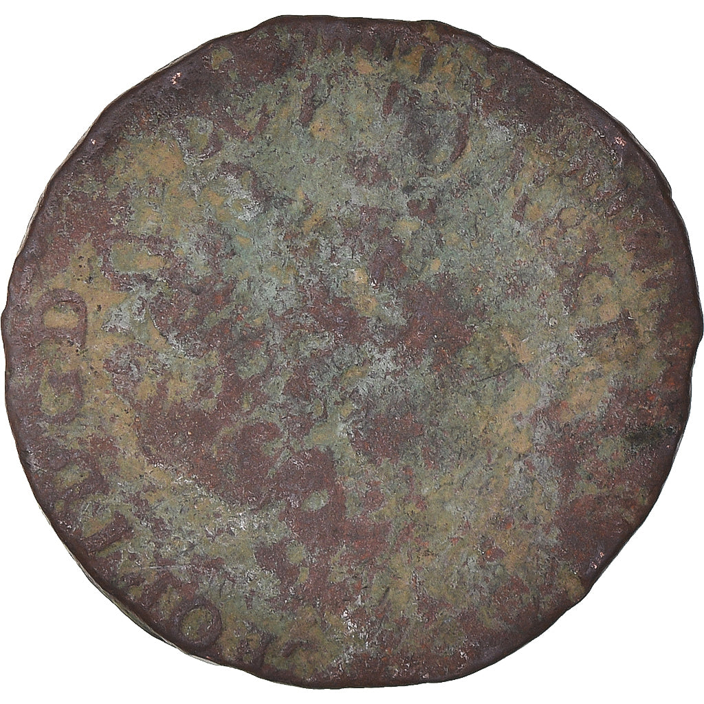Coin, France, LORRAINE, Leopold I, Liard, 1714, Nancy, F(12-15), Copper