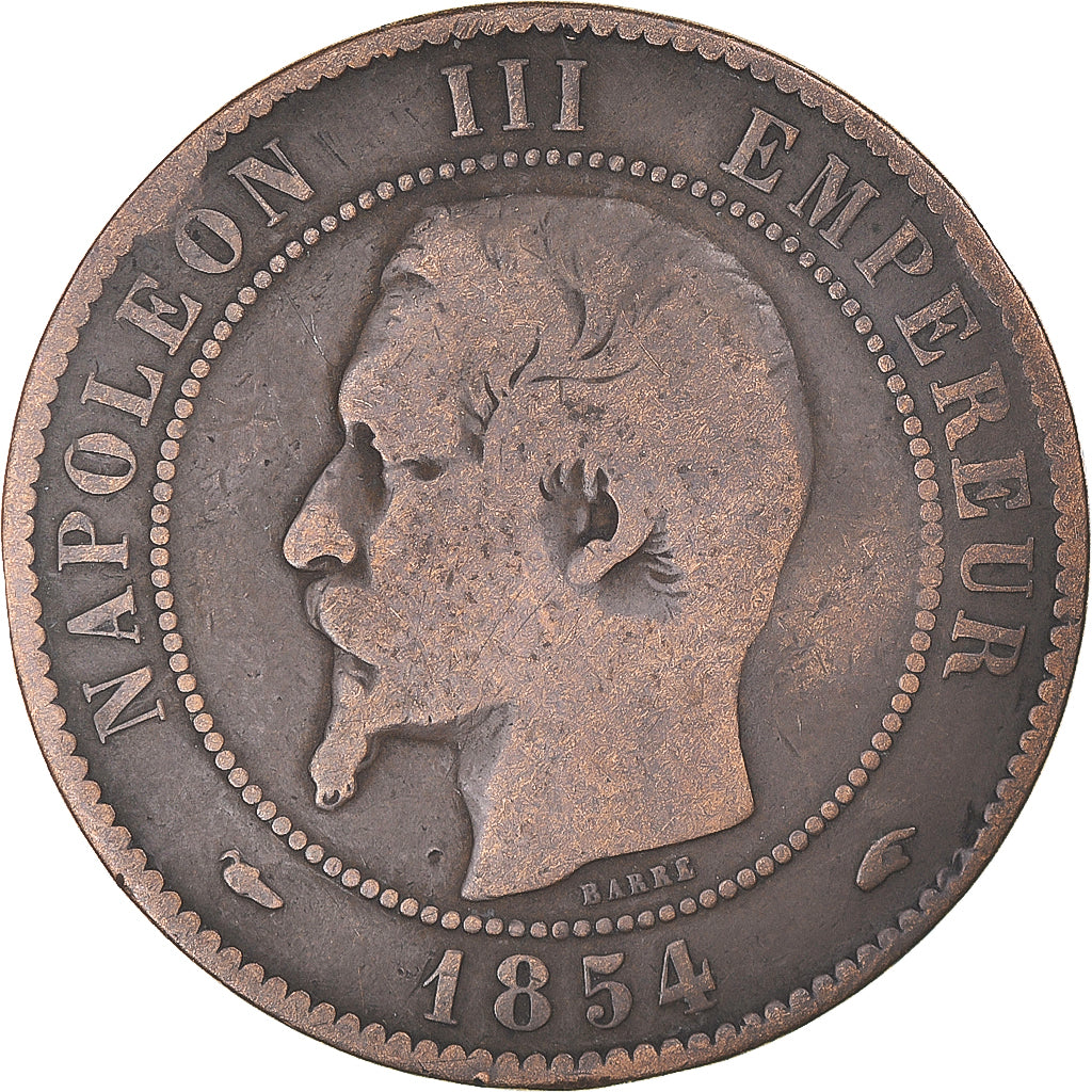 Moeda, França, Napoleon III, Napoléon III, 10 Centimes, 1854, Paris