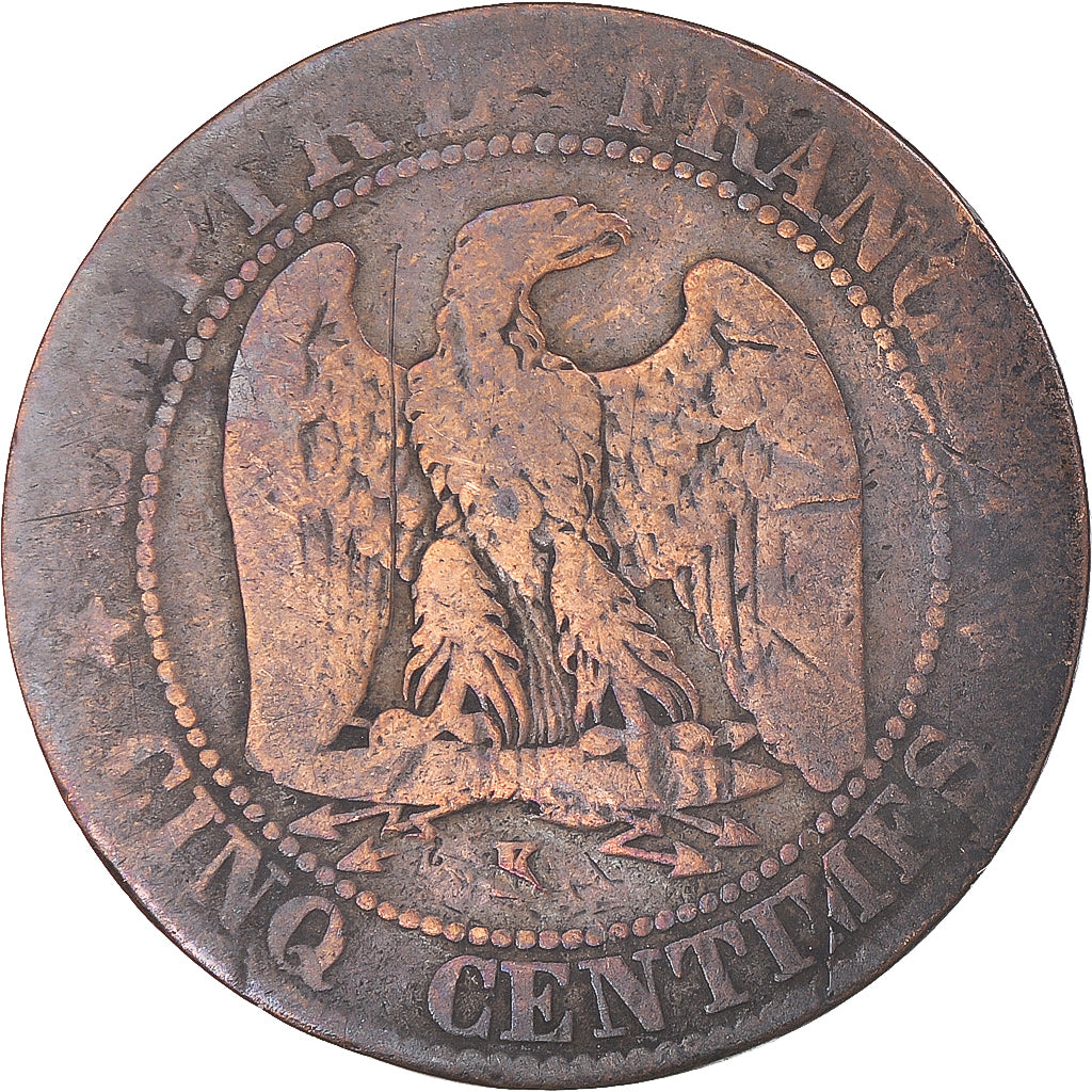 Moneta, Francia, Napoleon III, Napoléon III, 5 Centimes, 1864, Bordeaux, MB