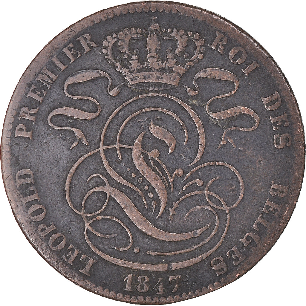 Coin, Belgium, Leopold I, 5 Centimes, 1847, VF(30-35), Copper, KM:5.1