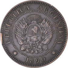 Coin, Argentina, Centavo, 1890, EF(40-45), Bronze, KM:32