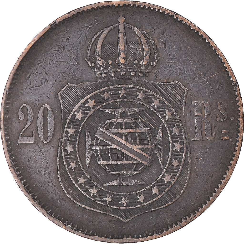 Monnaie, Brésil, Pedro II, 20 Reis, 1869, TB+, Bronze, KM:474