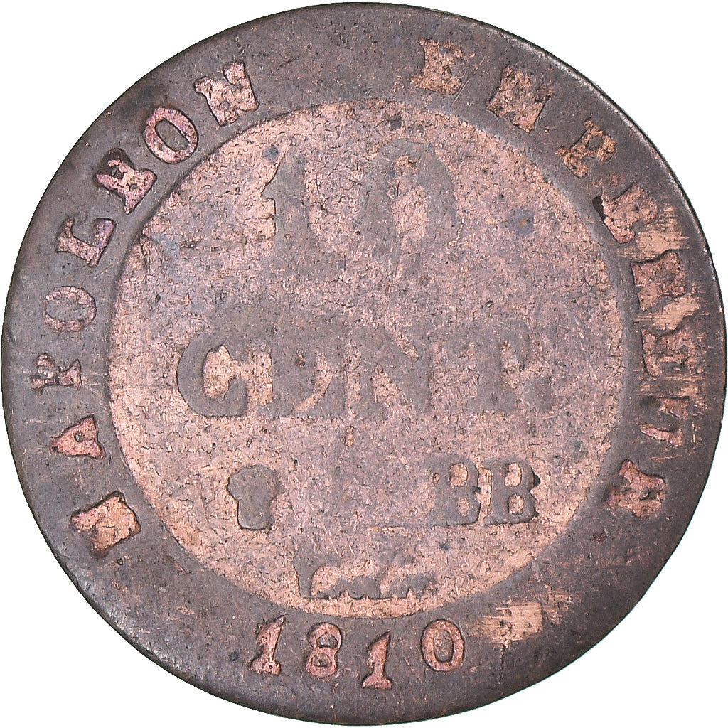 Coin, France, A l'N couronnée, 10 Centimes, 1810, Strasbourg, Contemporary