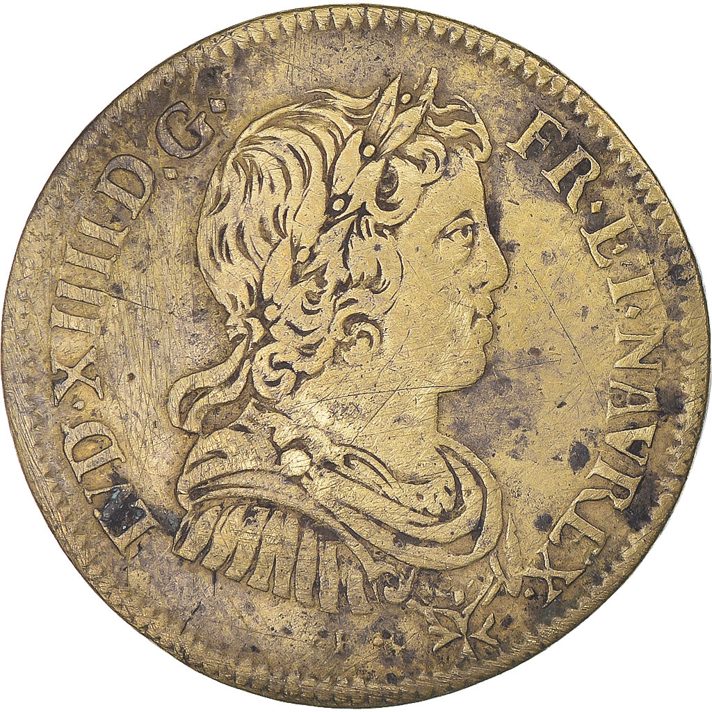 Francia, zeton, Louis XIV, Anne d'Autriche, Régence, History, BC+, Latón