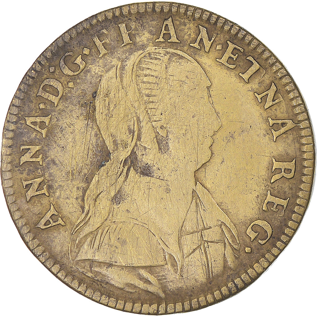 Francia, zeton, Louis XIV, Anne d'Autriche, Régence, History, BC+, Latón
