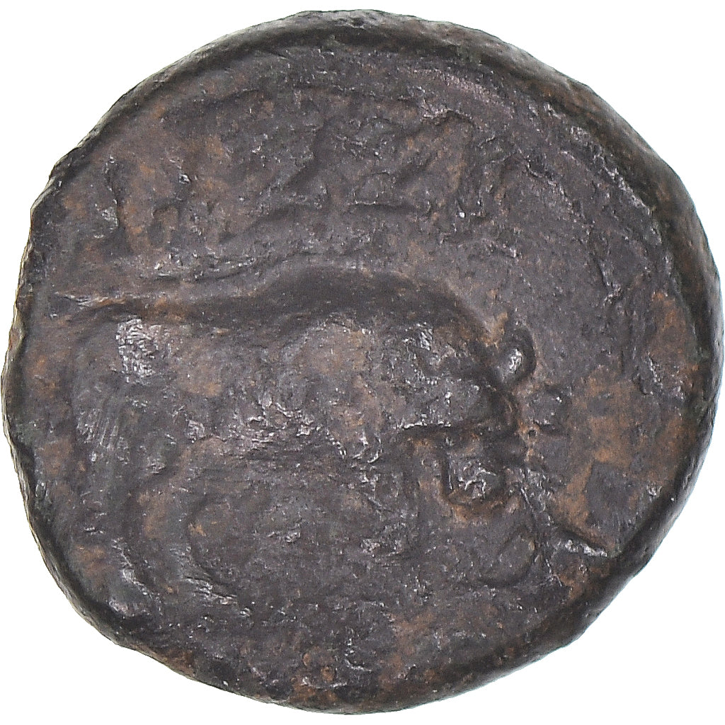 Münze, Massalia, Bronze au taureau, c. 121-49 AC., Marseille, S+, Bronze