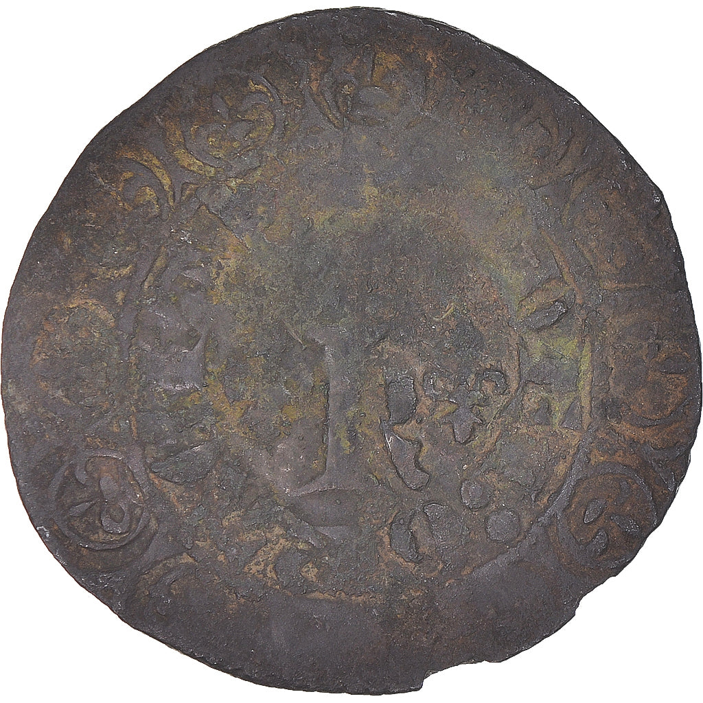 Moeda, França, Charles V, Blanc with K, 1365, F(12-15), Lingote, Duplessy:363