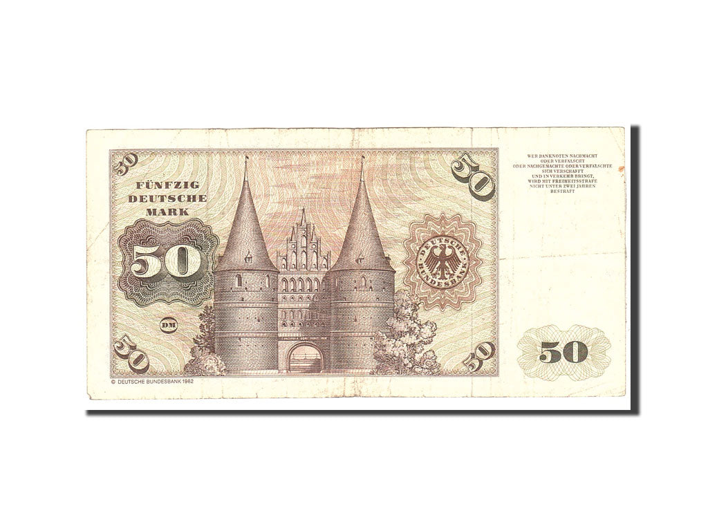 GERMANY - FEDERAL REPUBLIC, 50 Deutsche Mark, 1980, KM:33c, 1980-01-02, VF(20...