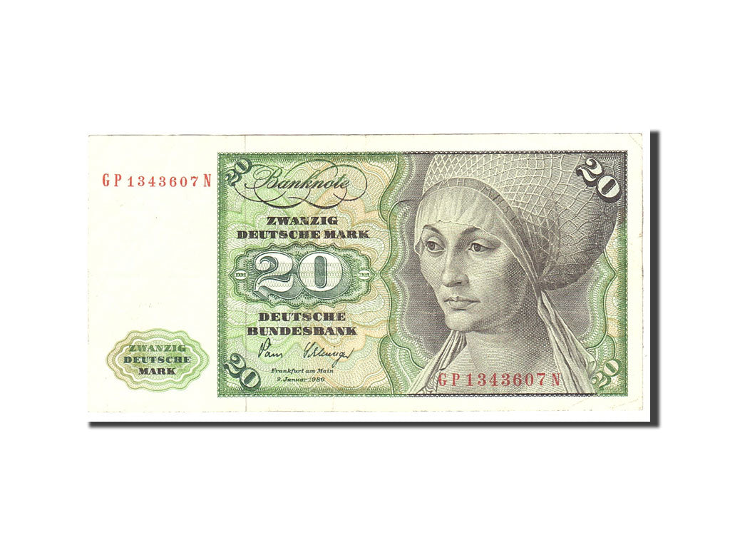 Banknote, GERMANY - FEDERAL REPUBLIC, 20 Deutsche Mark, 1980, 1980-01-02