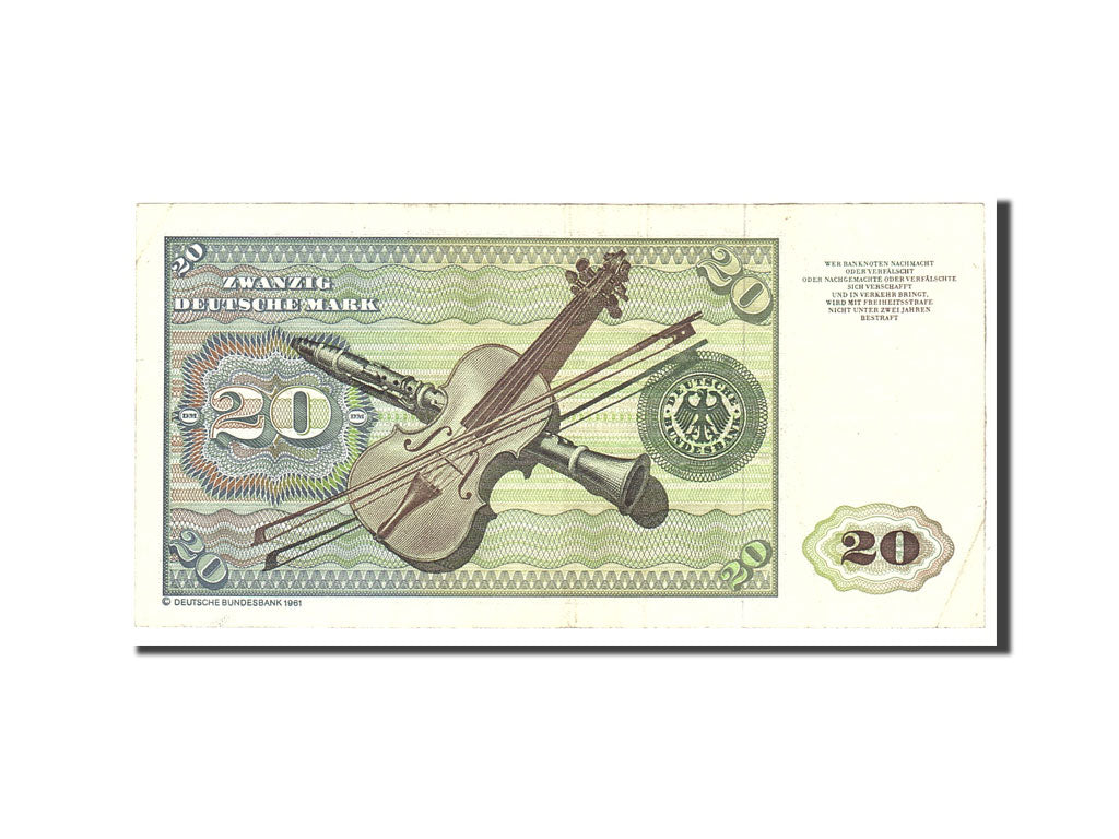 Banknote, GERMANY - FEDERAL REPUBLIC, 20 Deutsche Mark, 1980, 1980-01-02