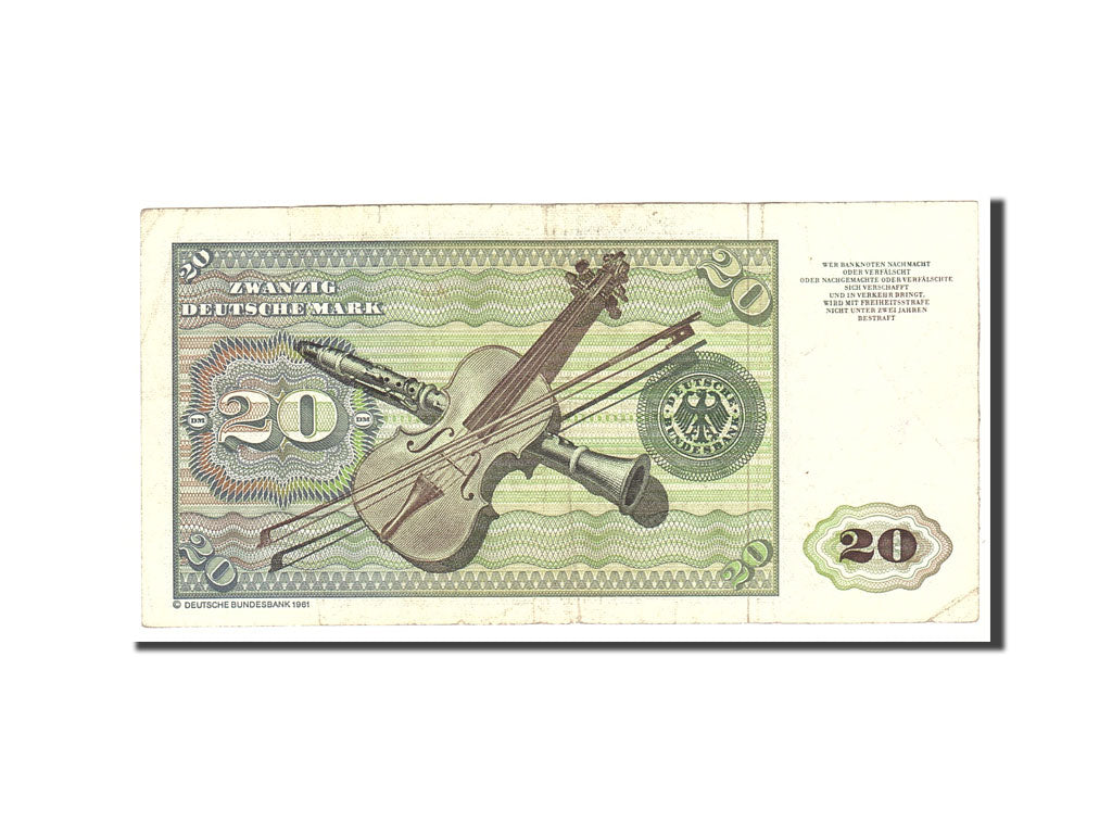 Banknote, GERMANY - FEDERAL REPUBLIC, 20 Deutsche Mark, 1980, 1980-01-02
