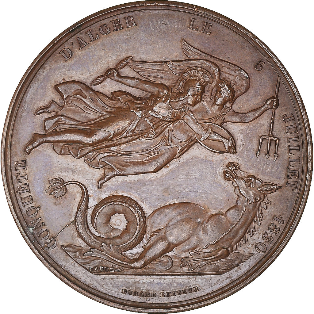 France, Medal, Algérie, conquête d'Alger, le comte de Bourmont, général