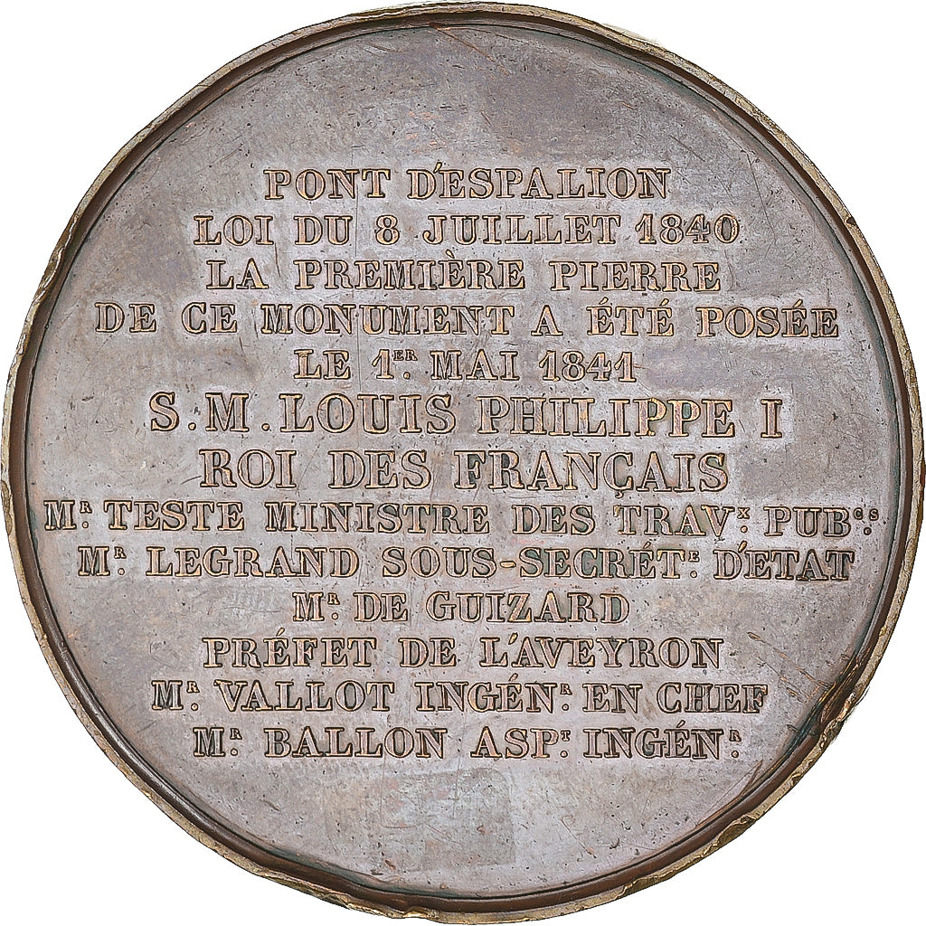 France, Médaille, Louis-Philippe Ier, Pose de la Première Pierre du Pont