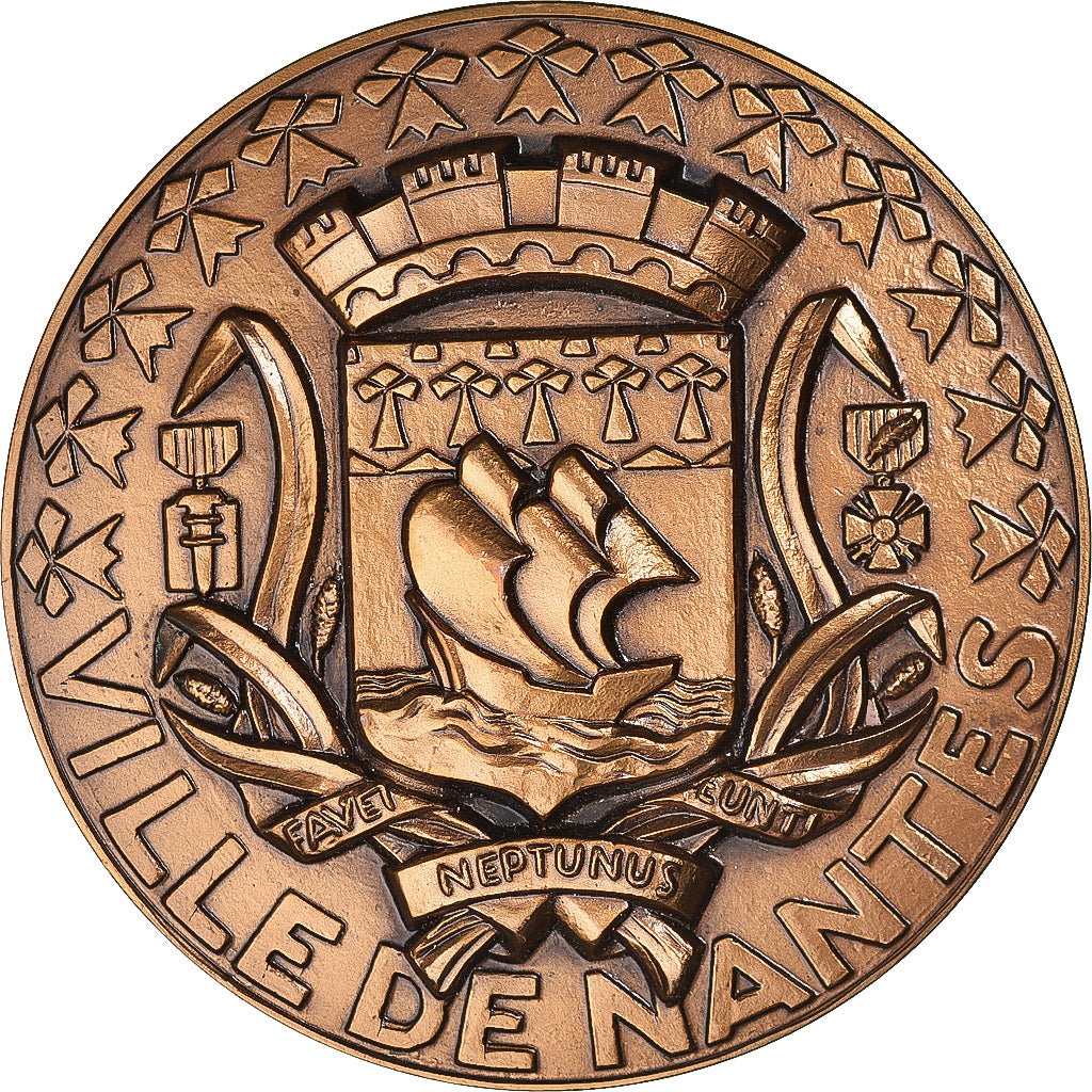 Francia, medalla, Ville de Nantes, Geography, 1995, Friour, SC+, Bronce
