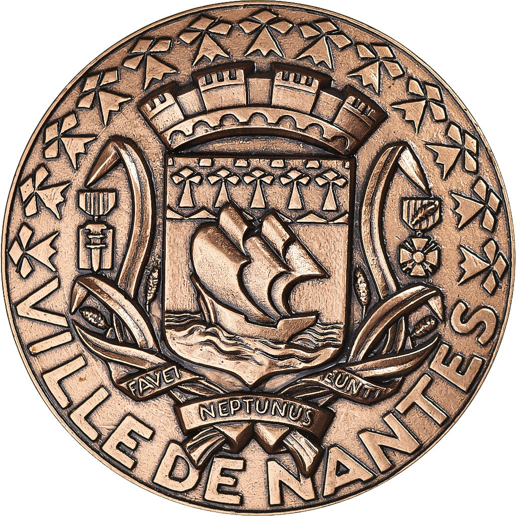 France, Medal, Ville de Nantes, Geography, 1999, MS(65-70), Bronze