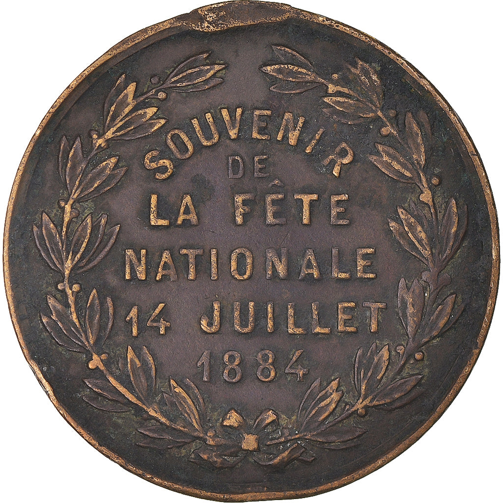 Francia, medalla, Souvenir de la Fête Nationale du 14 Juillet, Society, 1884