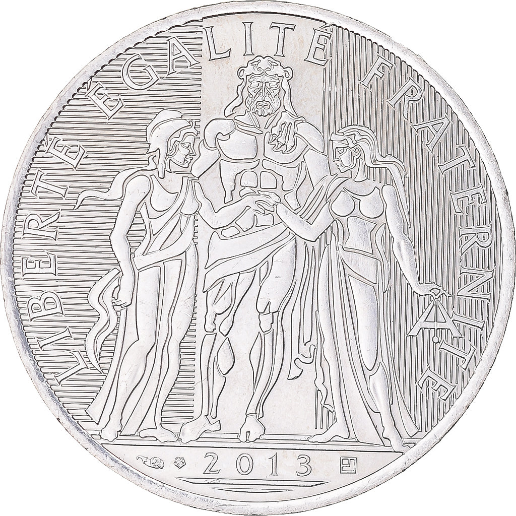 França, 10 Euro, Hercule, 2013, Paris, MS(60-62), Prata, Gadoury:EU590, KM:2073