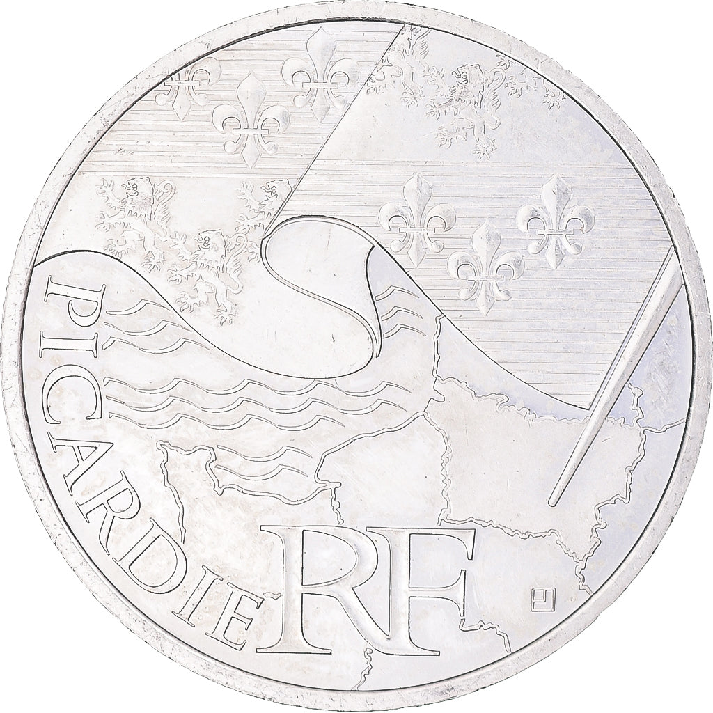 France, 10 Euro, Picardie, Euros des régions, 2010, MS(60-62), Silver
