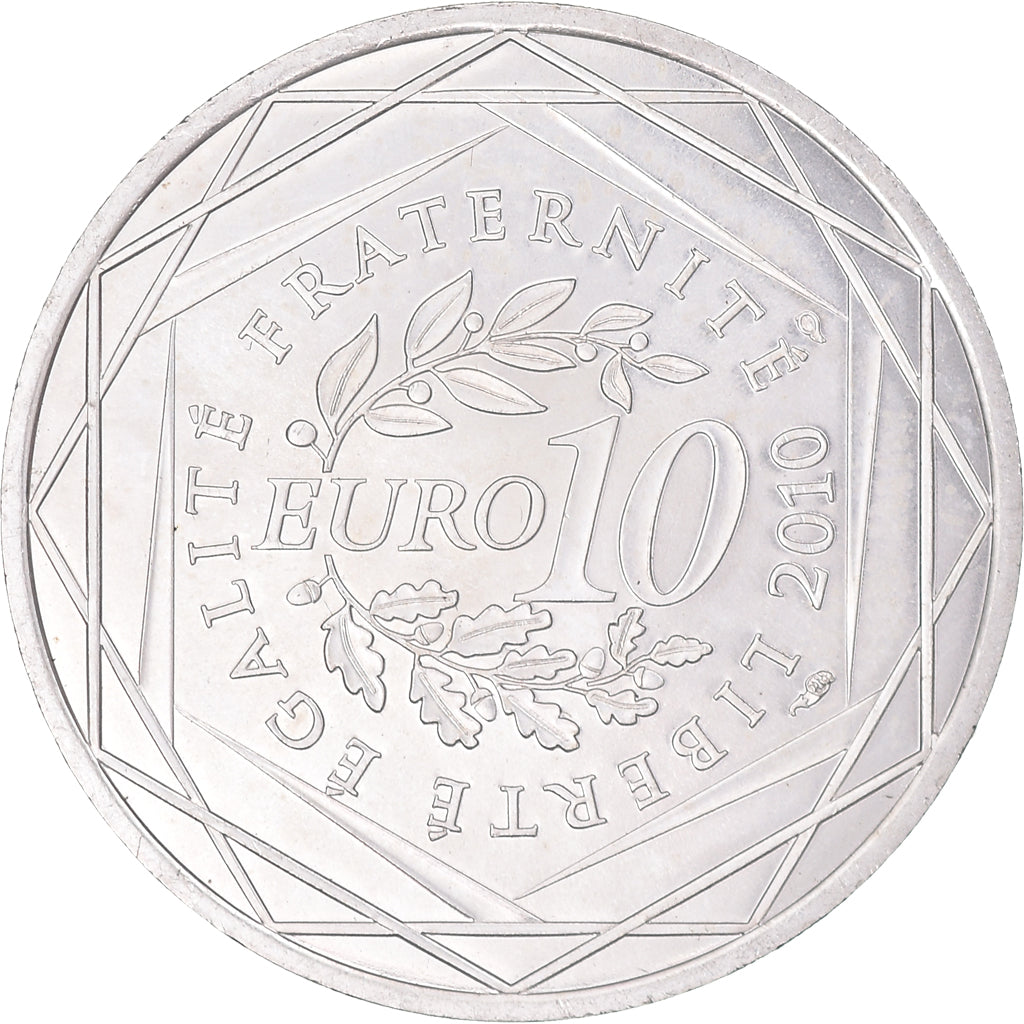 France, 10 Euro, Picardie, Euros des régions, 2010, MS(63), Silver