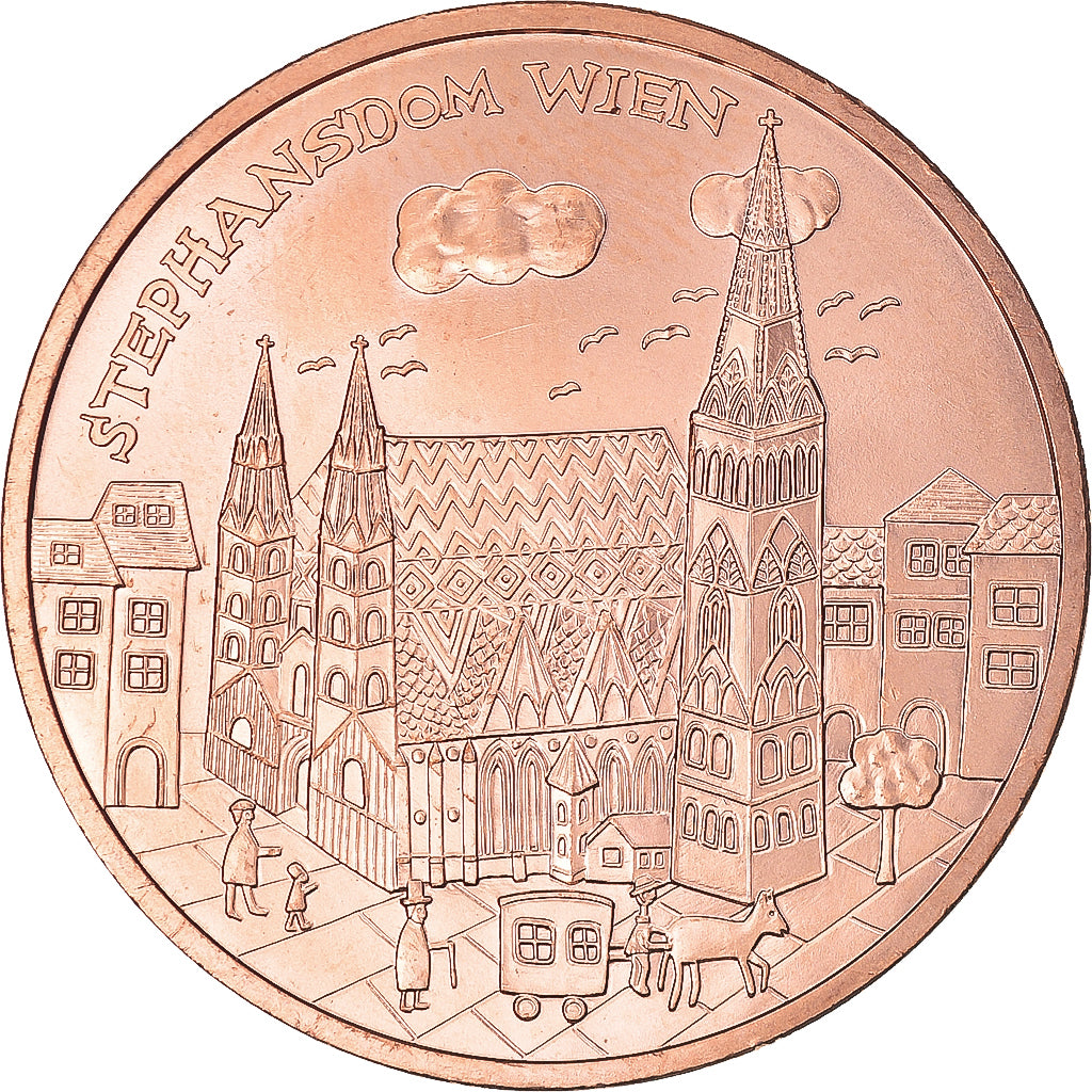 Austria, 10 Euro, Stephansdom Wien, 2015, Vienna, FDC, Cobre