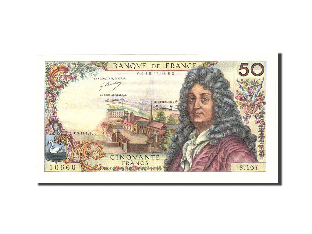 France, 50 Francs, 1970, KM:148c, 1970-11-05, AU(55-58), Fayette:64.17