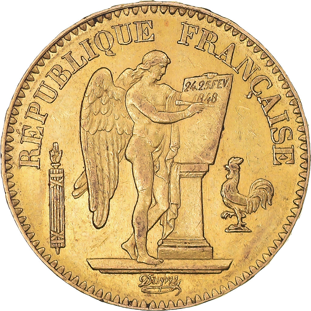 Moeda, França, Génie, 20 Francs, 1848, Paris, AU(50-53), Dourado, KM:757