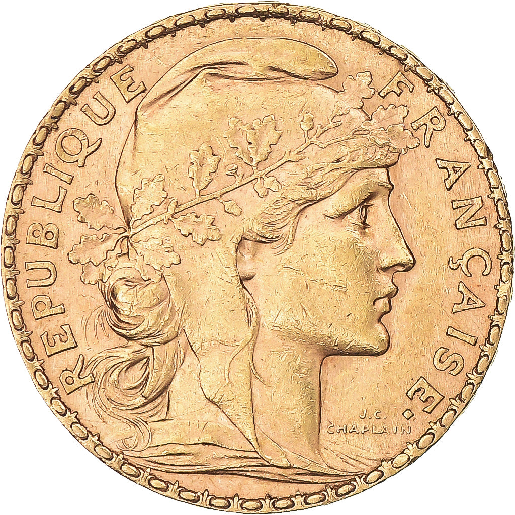 Moneda, Francia, Marianne, 20 Francs, 1902, Paris, MBC+, Oro, KM:847