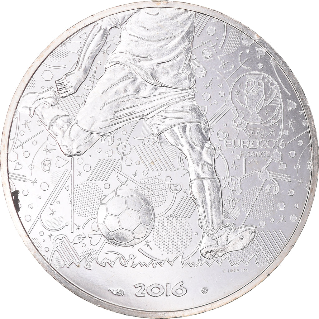 France, 10 Euro, UEFA Euro 2016, 2016, Paris, BU, MS(65-70), Silver