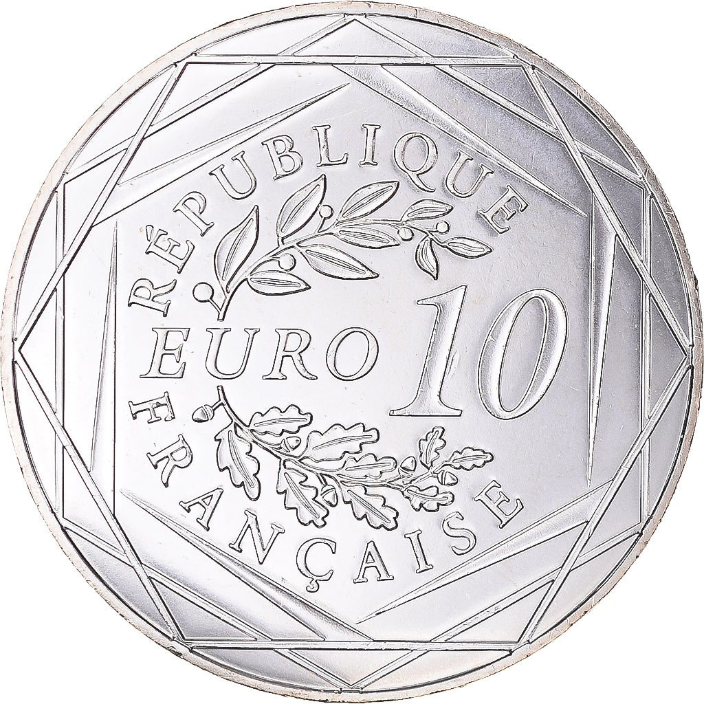 France, 10 Euro, UEFA Euro 2016, 2016, Paris, BU, MS(65-70), Silver