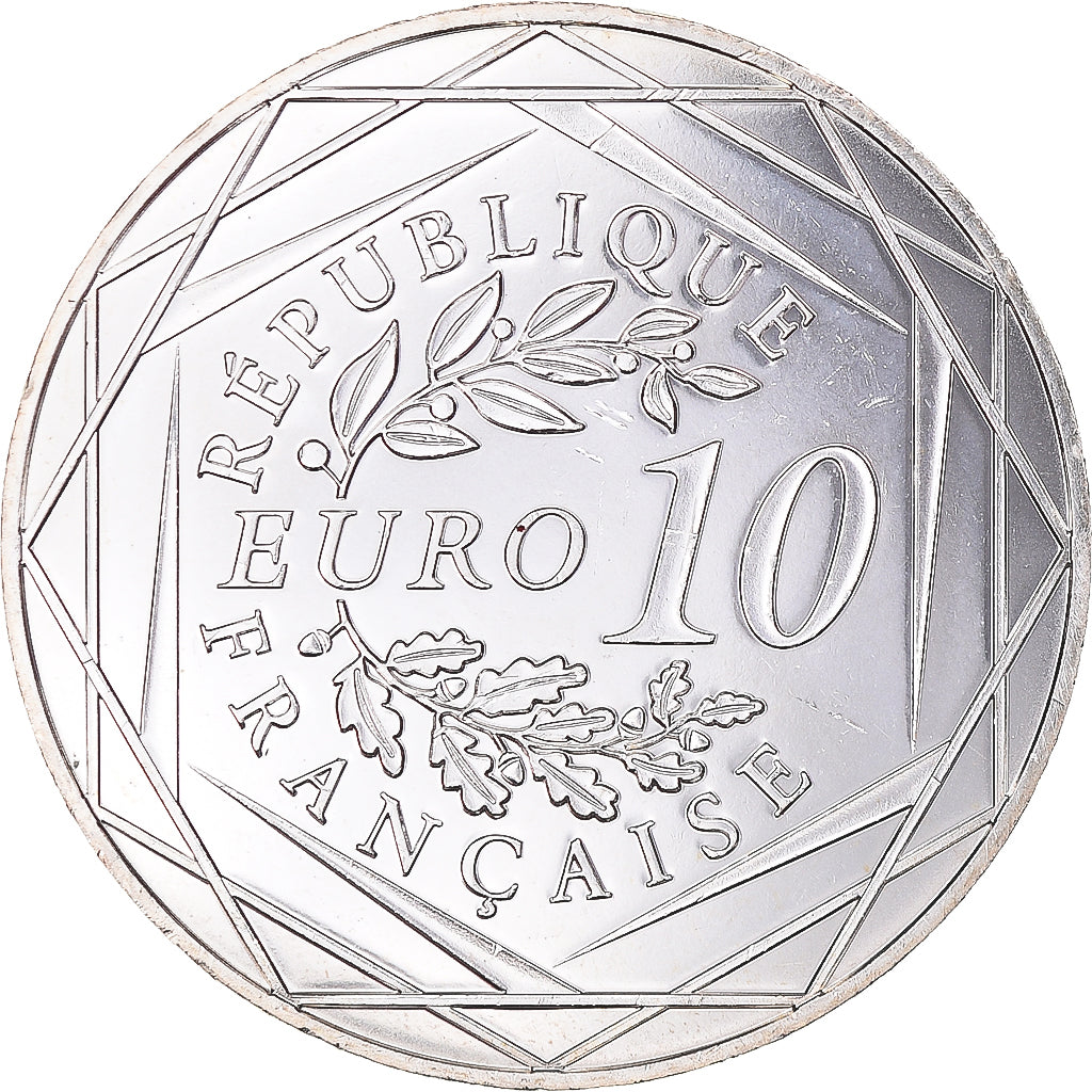 France, 10 Euro, Coq, 2014, MS(64), Silver, Gadoury:EU656