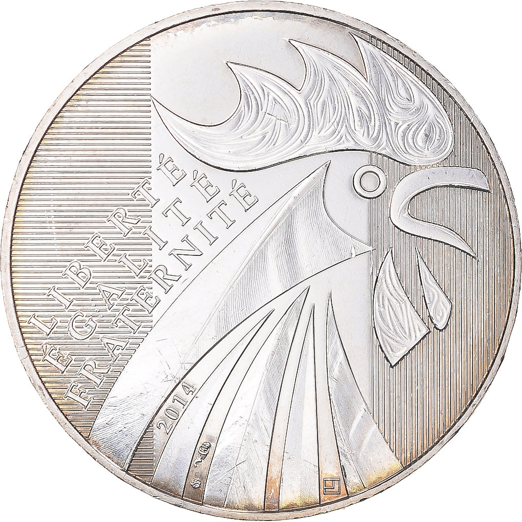 Francia, 10 Euro, Coq, 2014, SPL+, Argento, Gadoury:EU656