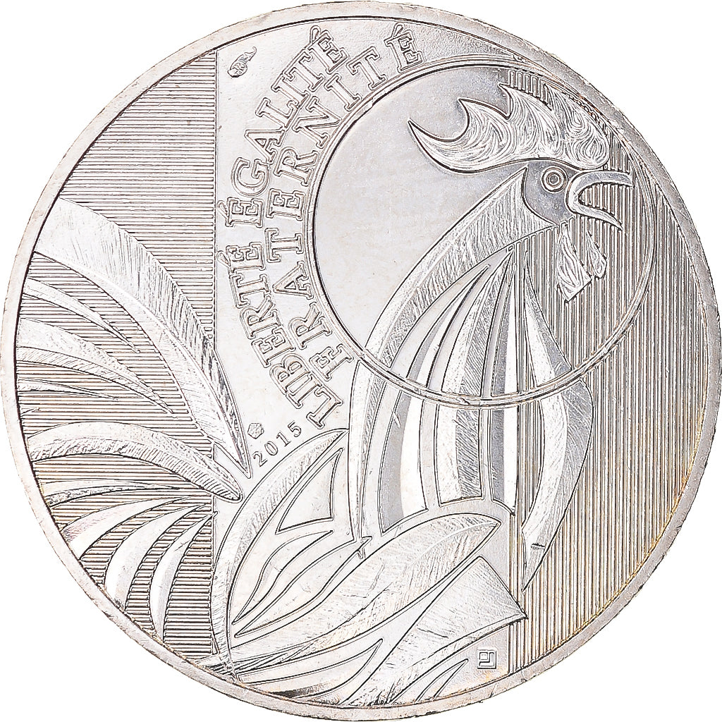 Frankrijk, 10 Euro, Monnaie de Paris, Coq, 2015, UNC-, Zilver, Gadoury:EU727
