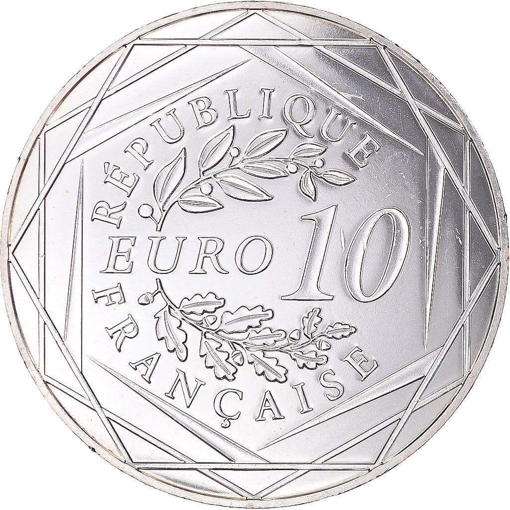 France, 10 Euro, Coq, 2016, MS(64), Silver, Gadoury:EU797