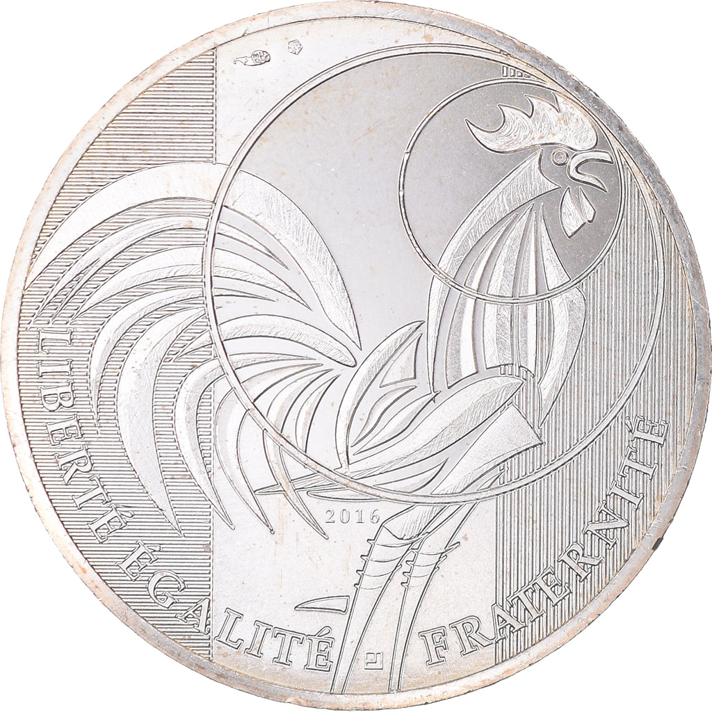 France, 10 Euro, Coq, 2016, MS(64), Silver, Gadoury:EU797