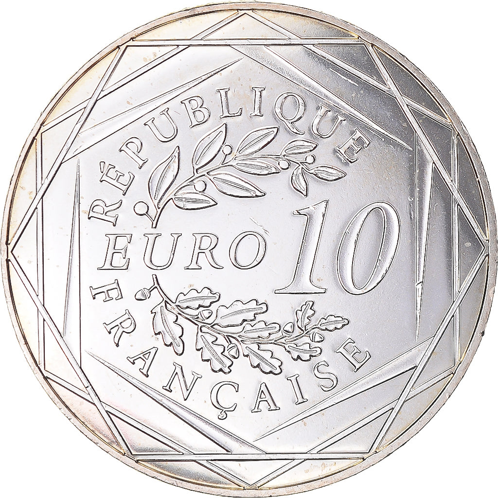 France, 10 Euro, Coq, 2016, MS(64), Silver, Gadoury:EU797