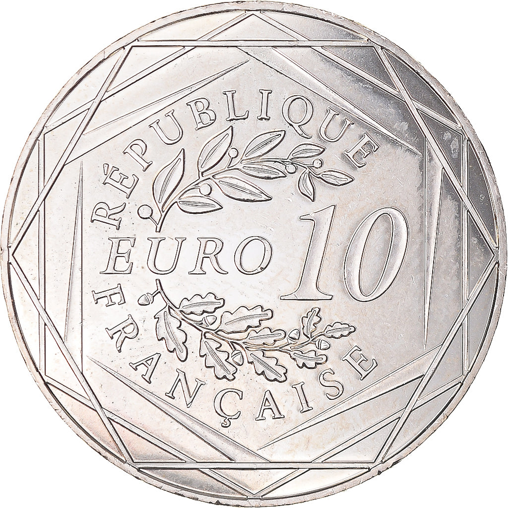 France, 10 Euro, Coq, 2016, MS(63), Silver, Gadoury:EU797