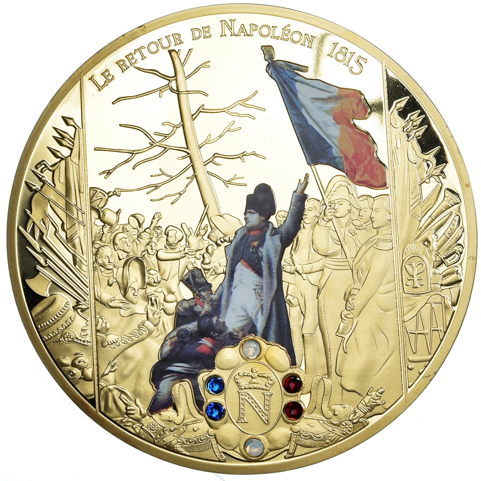 France, Médaille, Le Retour de Napoléon, 1815, 2015, FDC, Copper Gilt
