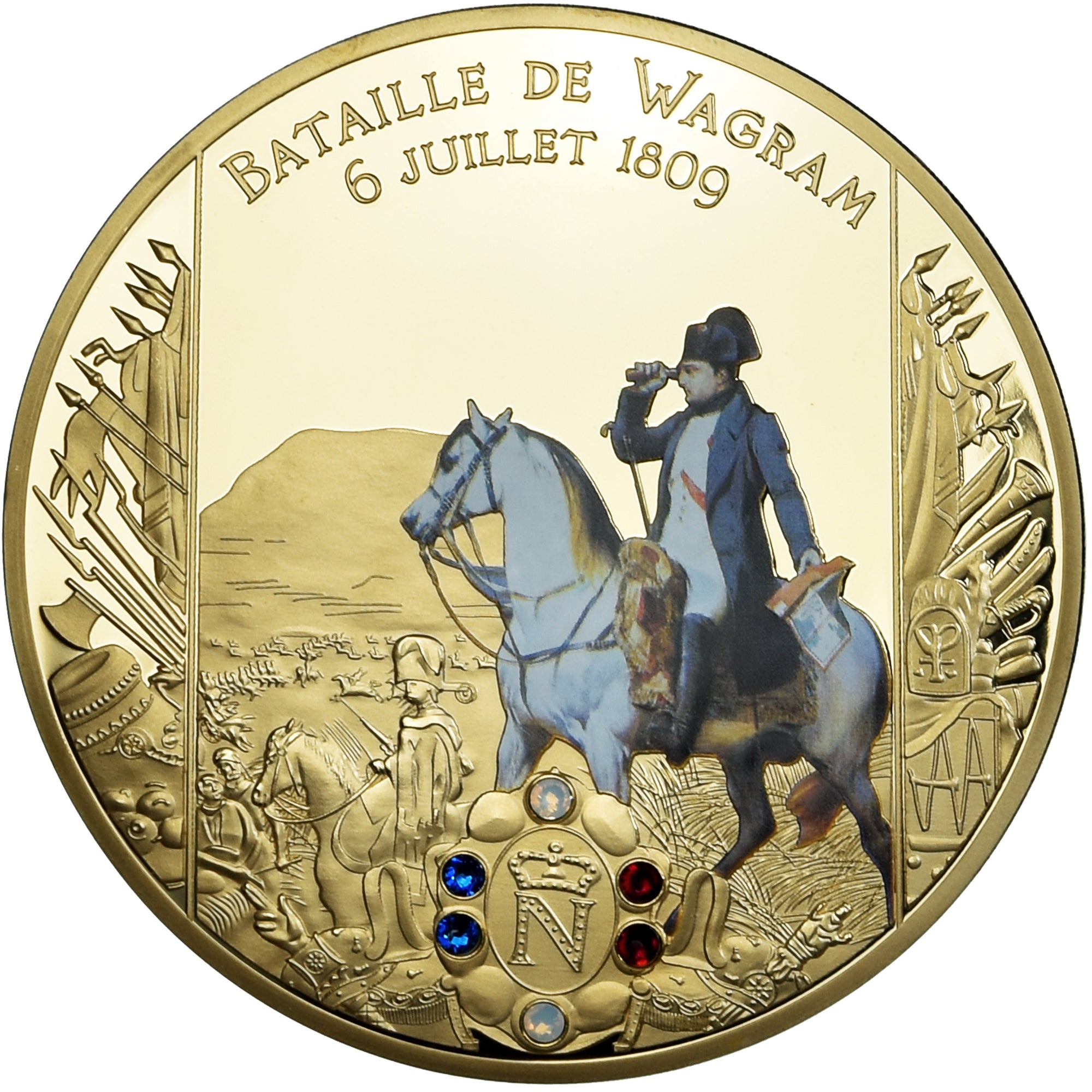 Francia, medaglia, Napoléon Ier, Bataille de Wagram (1809), 2015, FDC, Rame