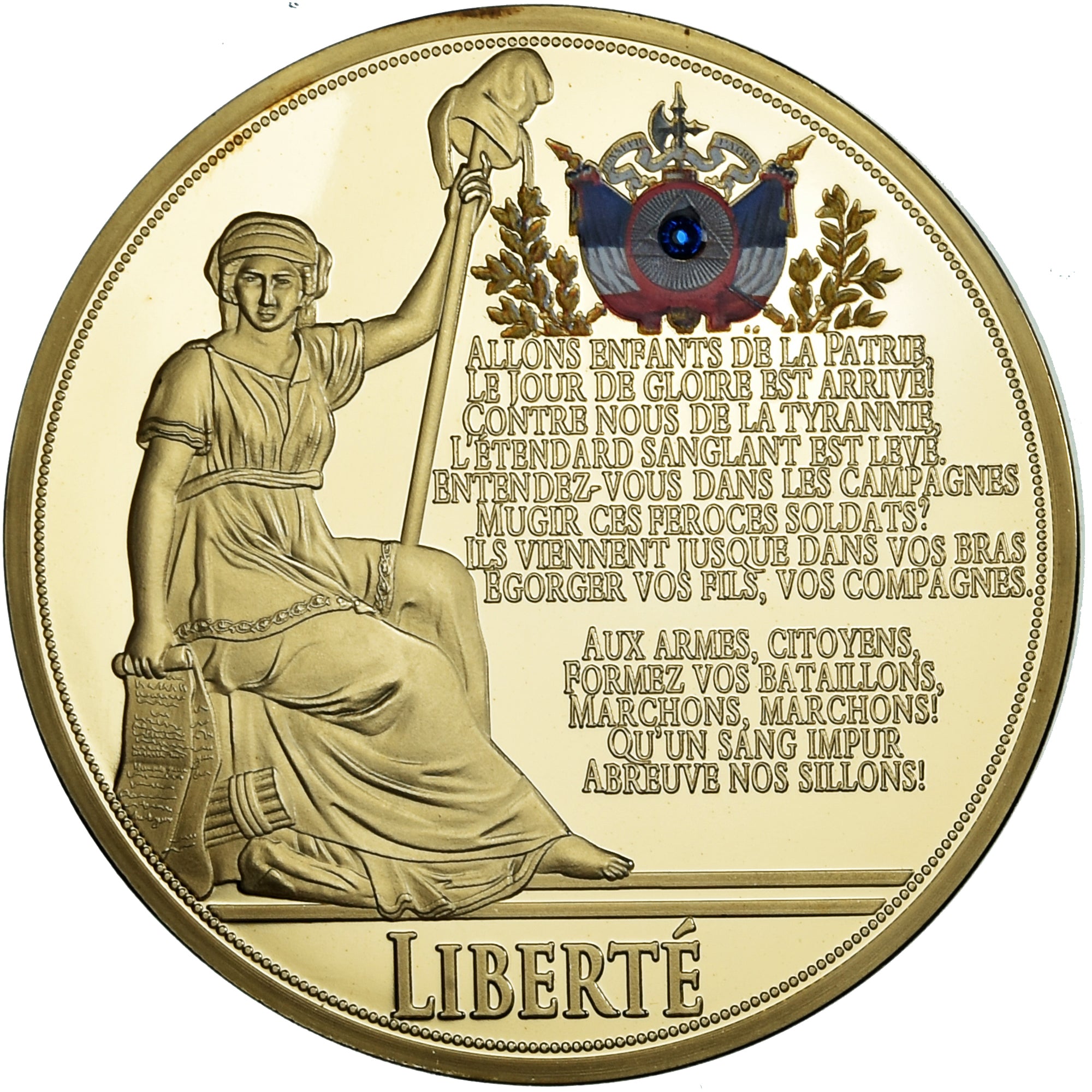 France, Medal, Liberté, La Marseillaise, 2015, MS(65-70), Copper Gilt