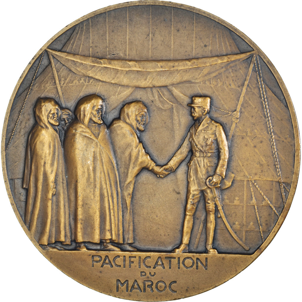 Marocco, medaglia, Maréchal Lyautey, Pacification du Maroc, History, 1925