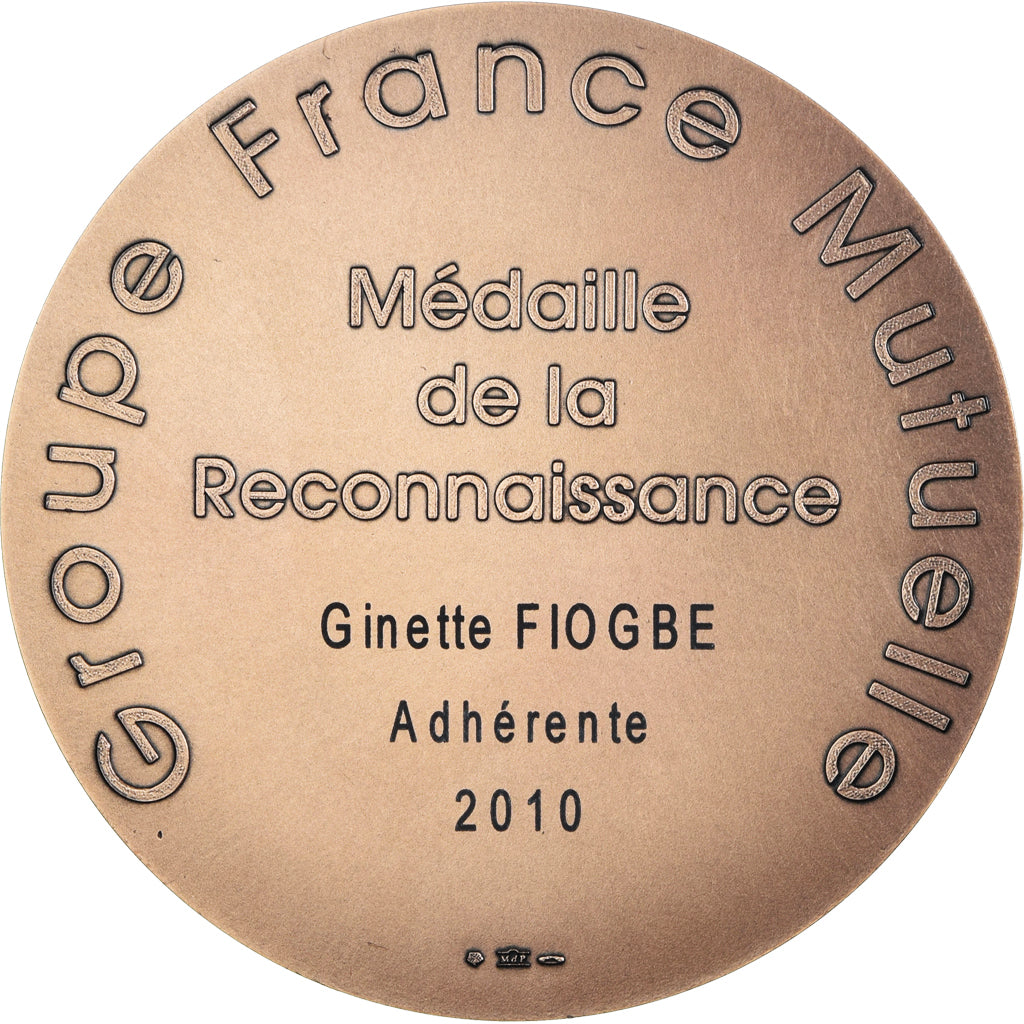 Frankreich, Medaille, Groupe France Mutuelle, Reconnaissance, 2010, MDP, UNZ+