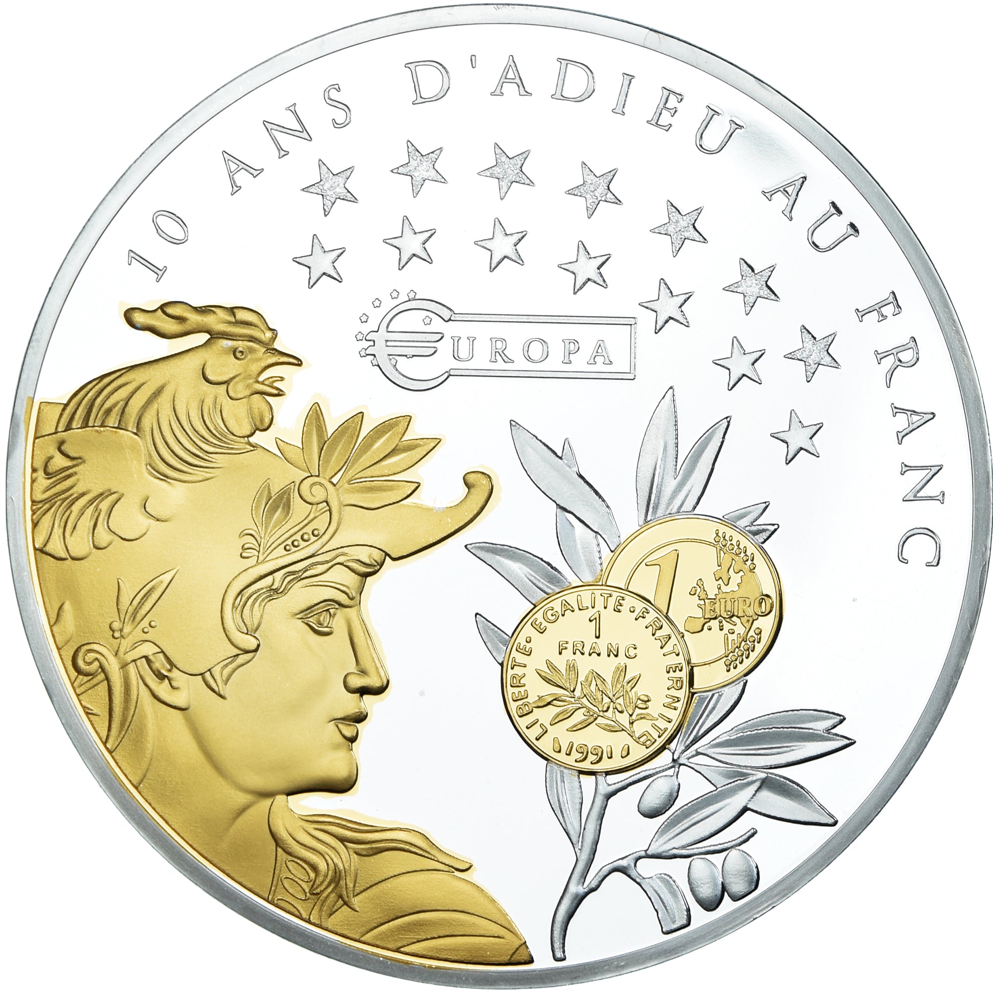 Francja, medal, 10 ans d'adieu au Franc, Un ultime Franc, Sztuka i Kultura