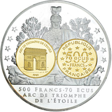 Francja, medal, 10 ans d'adieu au Franc, 500 Francs, Sztuka i Kultura, Undated