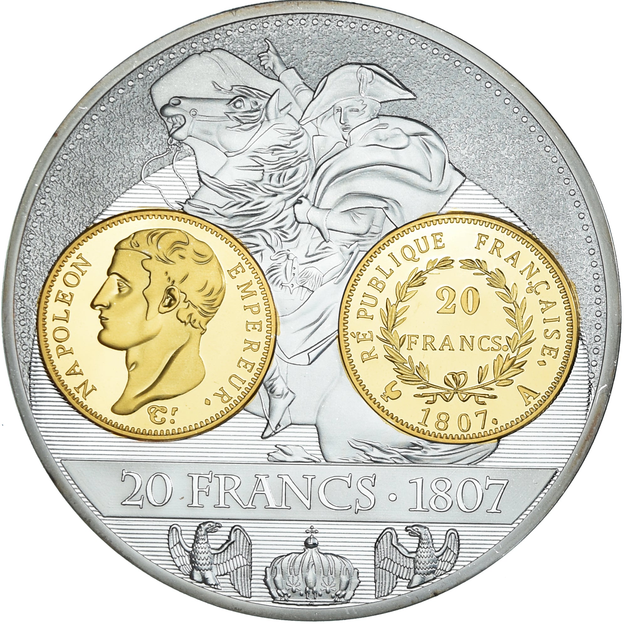 France, Médaille, Histoire de la monnaie Française, 20 Francs 1807, Society
