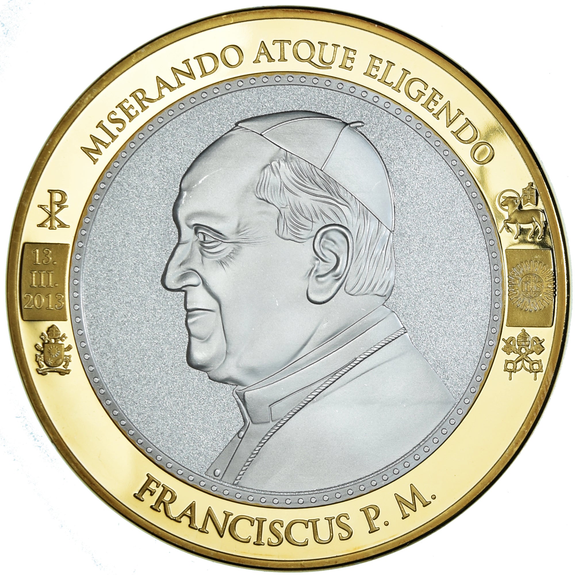 Vatican, Médaille, Le Pape François, Religions & beliefs, 2013, FDC, Cuivre
