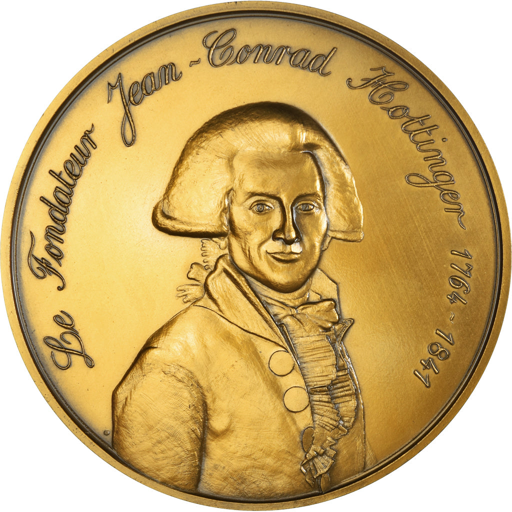 France, Médaille, Jean-Conrad Hottinger, Bank, 1986, FDC, Bronze Florentin
