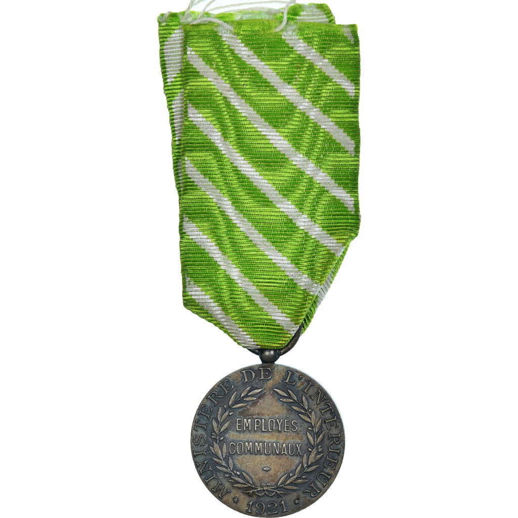 France, Ministère de l'Intérieur, Employés communaux, Médaille, 1921
