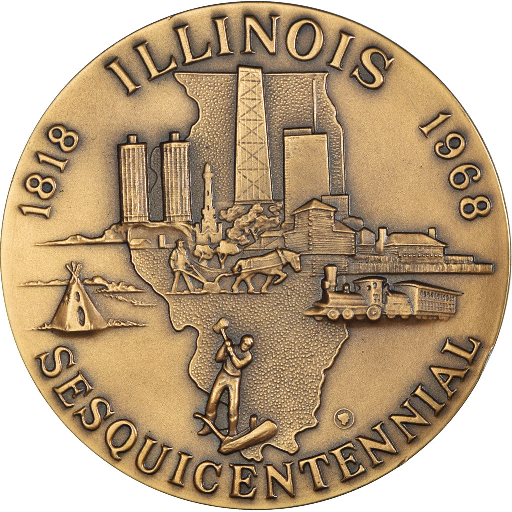 United States of America, Medal, Illinois, Sesquicentennial, Politics, Society