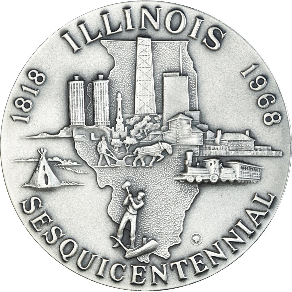 United States of America, Medal, Illinois, Sesquicentennial, Politics, Society